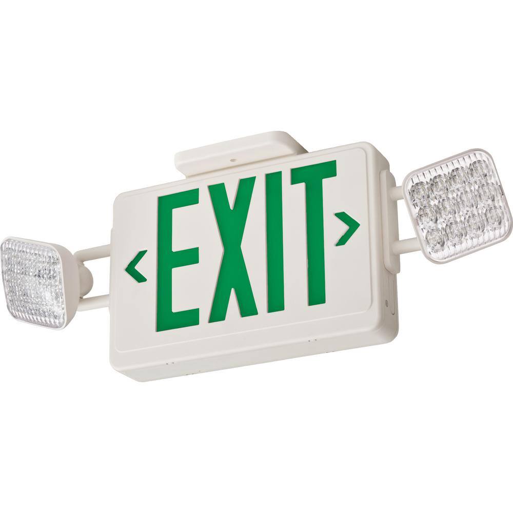 White LED Emergency Exit Sign with Dual Lights