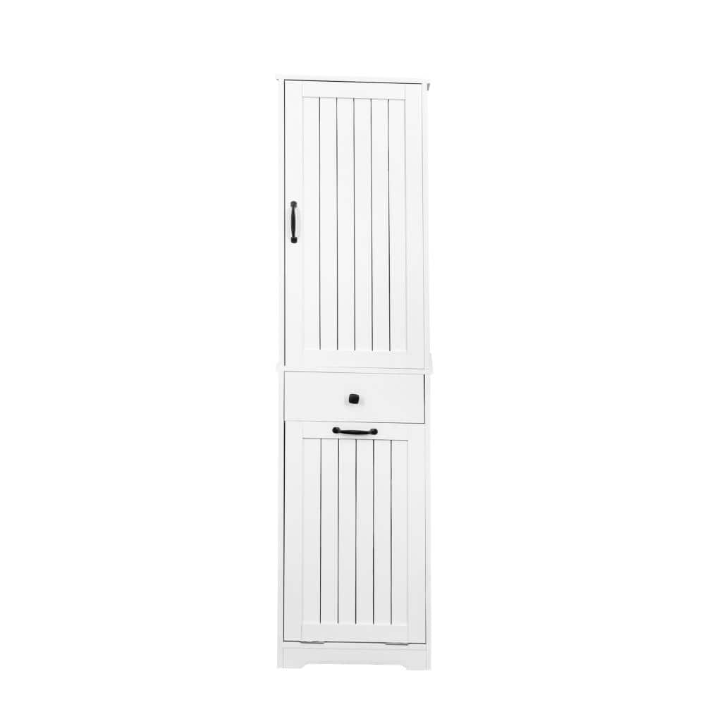 White Laundry Cabinet with 1 Storage Cabinet and 1 Drawer for Organized Home Storage price history on PriceWatchPro