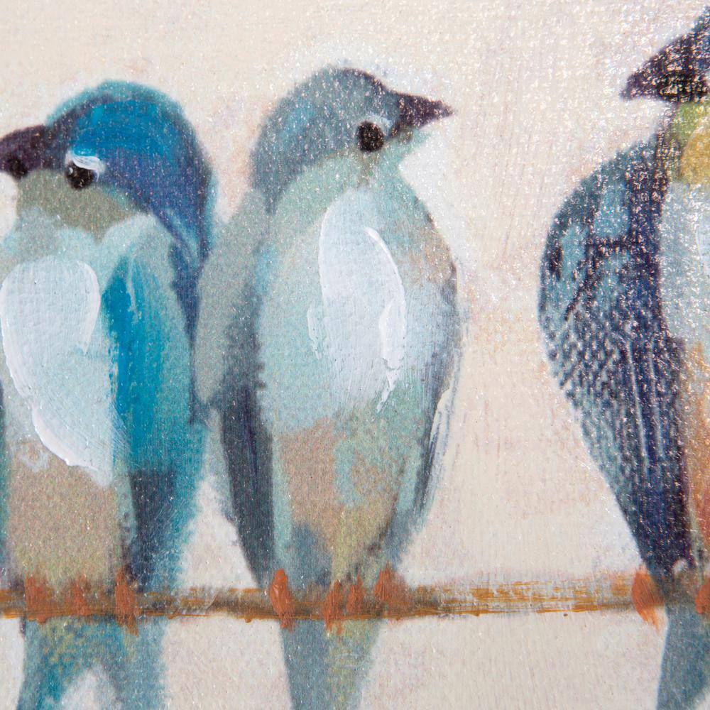 Colorful Birds on Wire Acrylic Canvas Wall Art