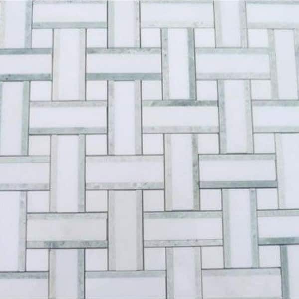 Ivy Hill Tile Yarn Olive Tree 12-1/2 in. x 12-1/2 in. x 10 mm Polished Marble Mosaic Tile