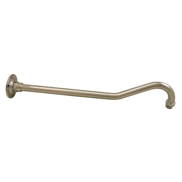 JONES STEPHENS 18 in. Raised Bend Shower Arm and Flange in Chrome Plated