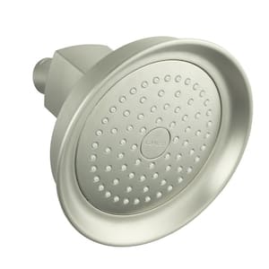 Margaux 1-Spray 5.3 in. Single Wall Mount Fixed Shower Head in Vibrant Brushed Nickel