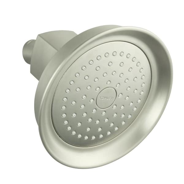 KOHLER Margaux 1-Spray 5.3 in. Single Wall Mount Fixed Shower Head in Vibrant Brushed Nickel