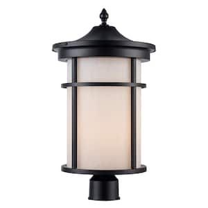 Avalon II 20 in. 1-Light Black Metal Hardwired Outdoor Weather Resistant Post Light Fixture with No Bulbs Included