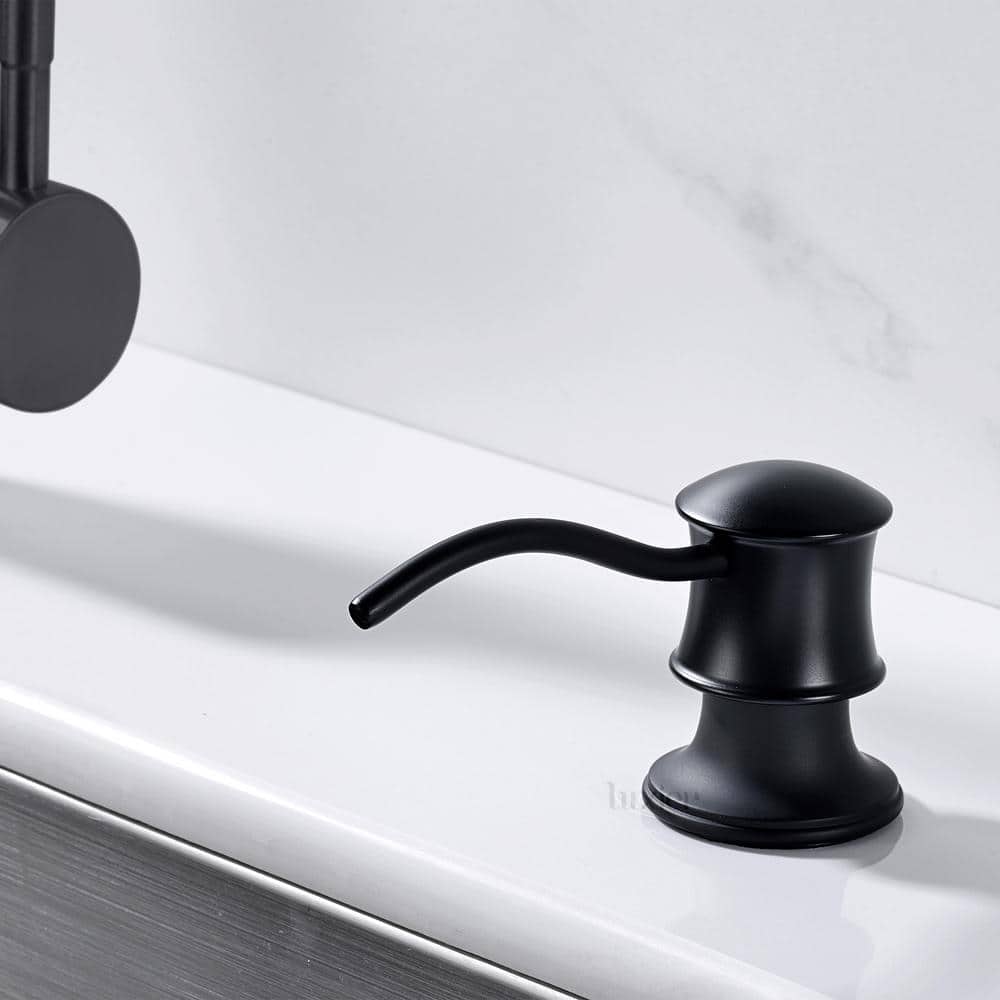 Matte Black Brass Kitchen Soap and Lotion Dispenser
