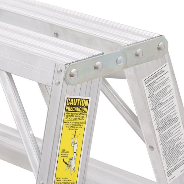 Werner 2 ft. Aluminum Extra-Wide Work Stand Step Ladder with 300