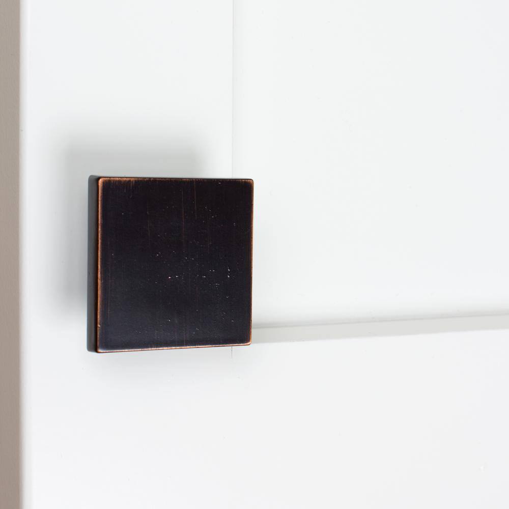 Oil Rubbed Bronze Modern Square Cabinet Knobs, 1.5-inch, Pack of 10