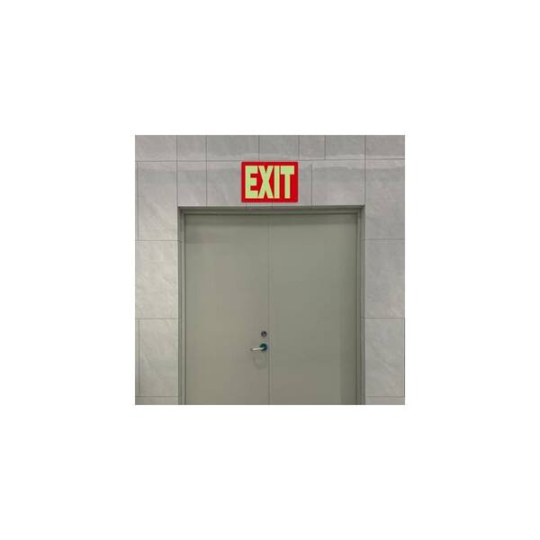 SASELUX Led Edge-Lit Exit Sign ,Brushed Aluminum Housing Double-Sided Mirrored