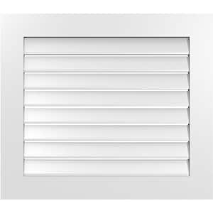 32 in. x 28 in. Rectangular White PVC Paintable Gable Louver Vent Functional