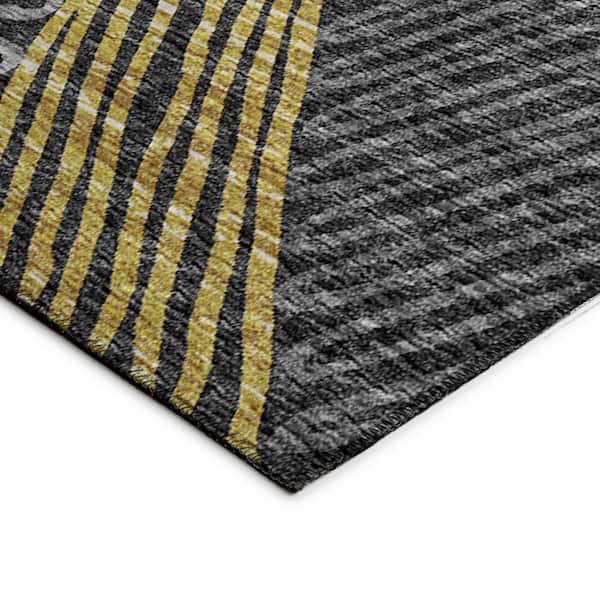 Yuma Grey 10 ft. x 14 ft. Geometric Indoor/Outdoor Washable Area Rug