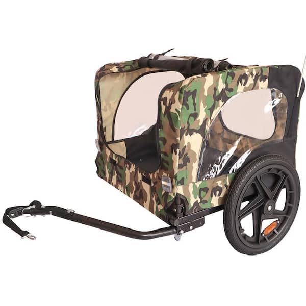 Amucolo Outdoor Heavy Duty Foldable Utility Pet Stroller Dog Carriers Bicycle Trailer