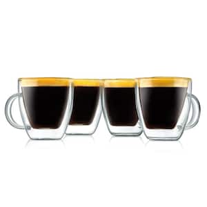 5.2 oz. Clear Glass Coffee Mug Set (Set of 4)