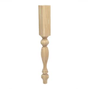 35-1/4 in. x 3-3/4 in. Unfinished Solid Hardwood French Kitchen Island Leg
