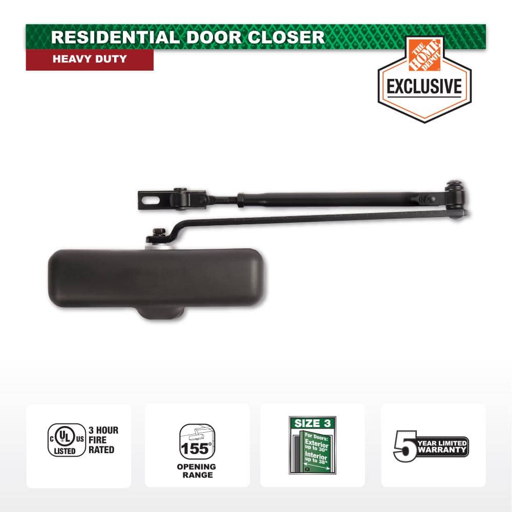 Heavy-Duty Matte Black Residential Door Closer price history on PriceWatchPro