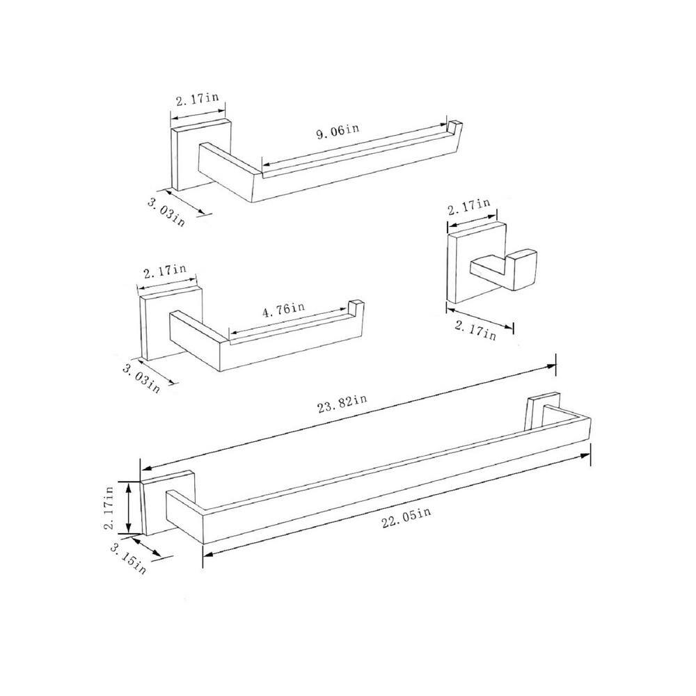Brushed Nickel 4-Piece Stainless Steel Bathroom Hardware Set