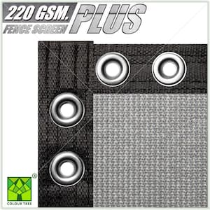 4 ft. x 50 ft. Heavy-Duty PLUS Grey Privacy Fence Screen Mesh Fabric with Extra-Reinforced Grommets for Garden Fence