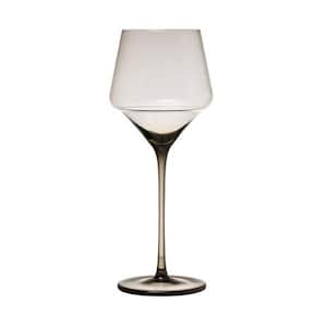 12 oz. Long Stem Wine Glass Set with Smokey Grey Clear Glass Finish (Set of 6)