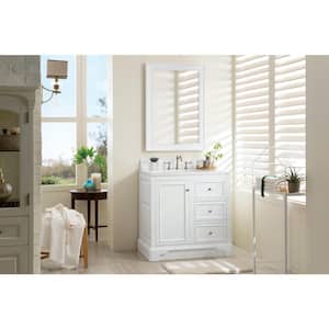 De Soto 36 in. x 35 in. H Single Bath Vanity Cabinet Only in Bright White
