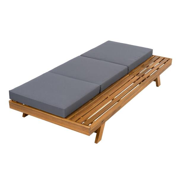 Teak Outdoor Chaise Lounge Set, Space Available On One Side Acacia