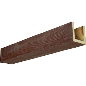 10 in. x 12 in. x 14 ft. 3-Sided (U-Beam) Rough Sawn Aged Pecan Faux Wood Ceiling Beam