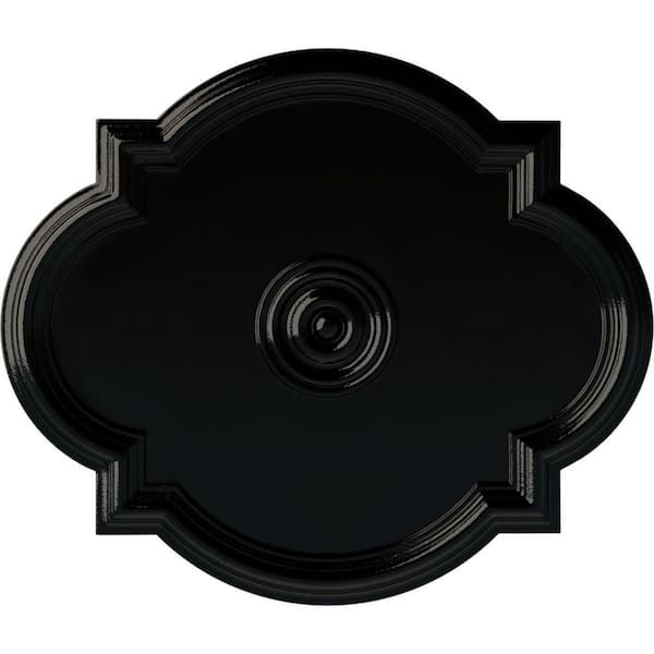 Ekena Millwork 1-1/8 in. x 24 in. x 20-1/2 in. Polyurethane Waltz Ceiling Medallion, Black Pearl