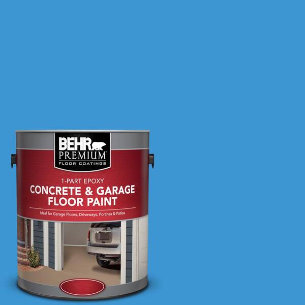 BEHR Premium 1 gal. #P510-5 Perfect Sky 1-Part Epoxy Satin Interior/Exterior Concrete and Garage Floor Paint