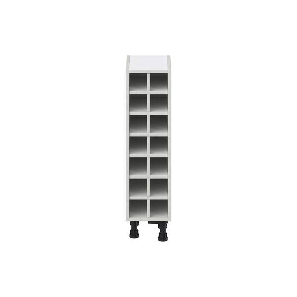 J COLLECTION Bright White Base Wine Rack Assembled Kitchen Cabinet (9 in. W x 34.5 in. H x 14 in. D)