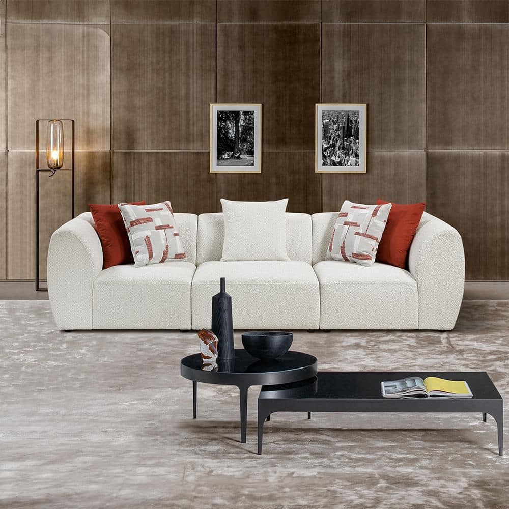 Rhett 121.5 in W Round Arm Chenille Fabric Rectangle Sofa in. Beige price history on PriceWatchPro