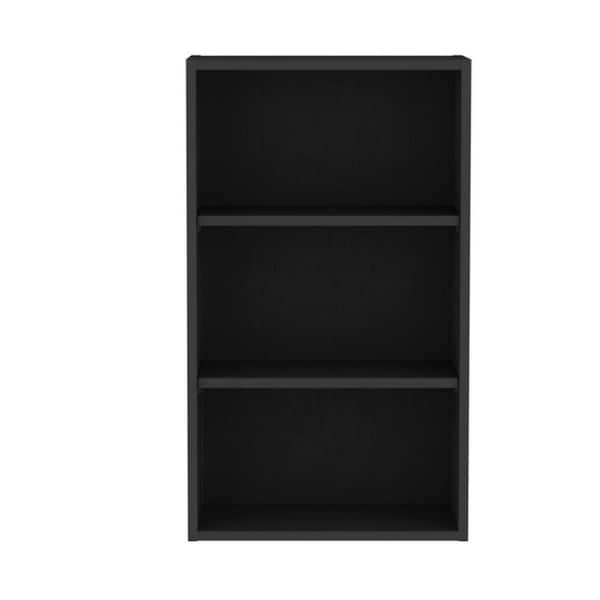 21 in. W x 12 in. D Black 3-Tier Floating Shelf Open Storage