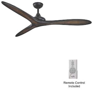 Vapor 60 in. Indoor Black/Toned Koa Propeller Ceiling Fan with Remote Included