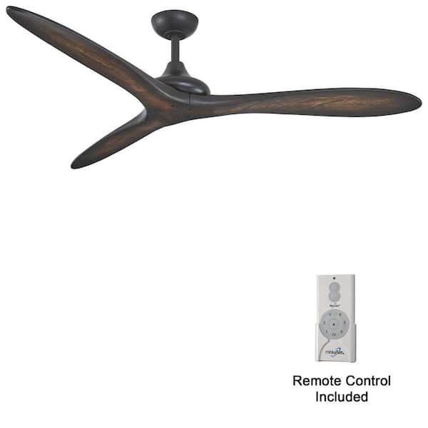 MINKA-AIRE Vapor 60 in. Indoor Black/Toned Koa Propeller Ceiling Fan with Remote Included