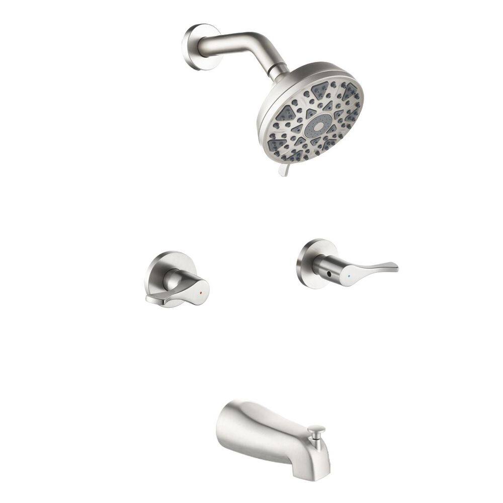 Vara 2 Handle 6-Spray 2-Way Tub and Shower Faucet 1.8 GPM in Brushed Nickel Valve Included price history on PriceWatchPro