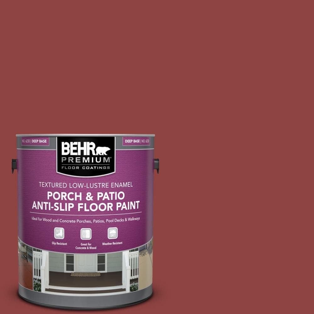 BEHR PREMIUM 1 gal. #160D-7 Cranberry Whip Textured Low-Lustre Enamel Interior/Exterior and Patio Anti-Slip Floor Paint 623001 - The Home Depot