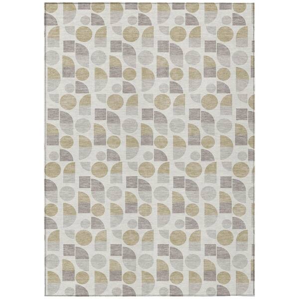 Chantille Machine Washable Indoor/Outdoor Abstract ACN2921 Ivory 10 ft. x 14 ft. Area Rug
