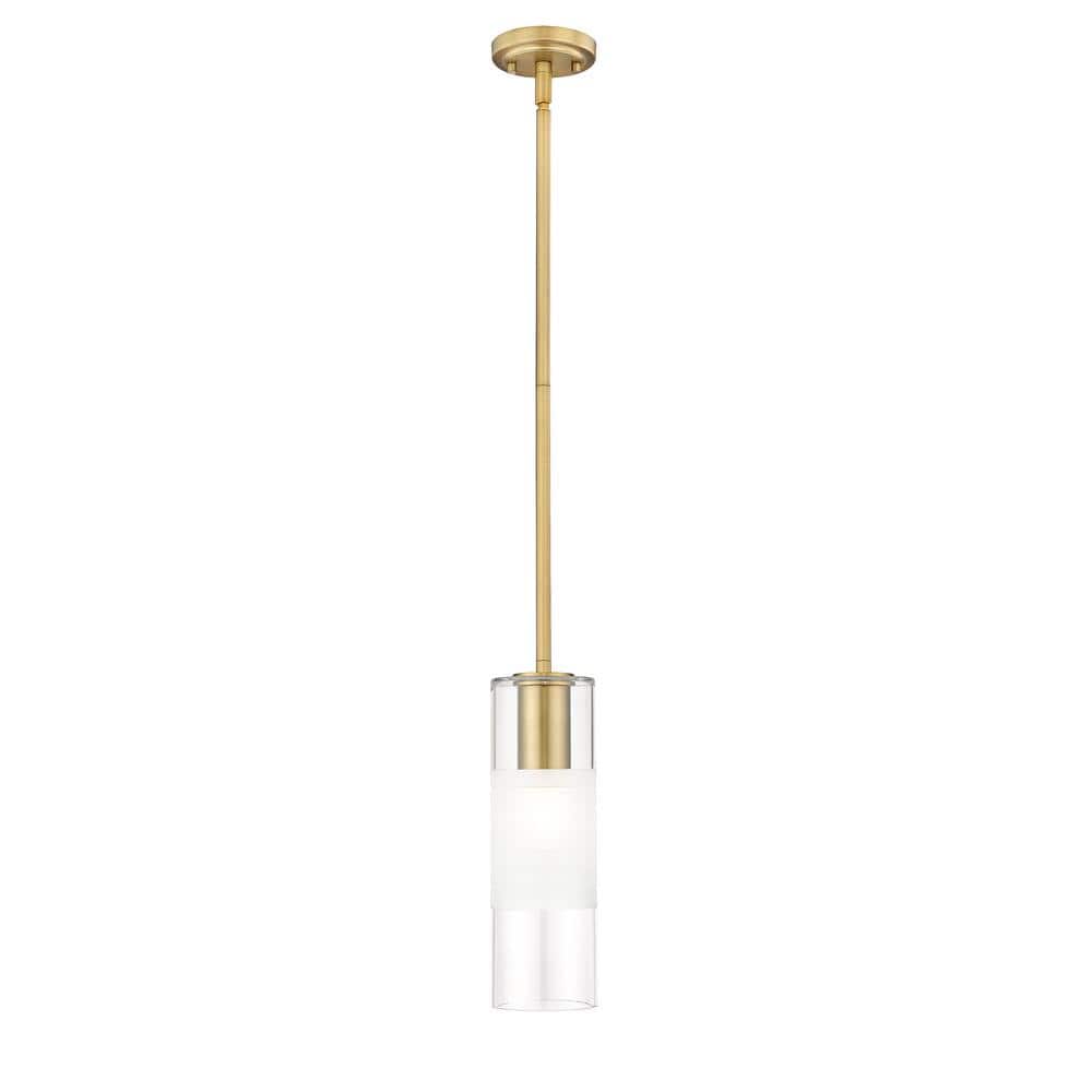 Alton 4.75 in 1 Light Modern Gold Shaded Pendant Light with Downrods and Cl