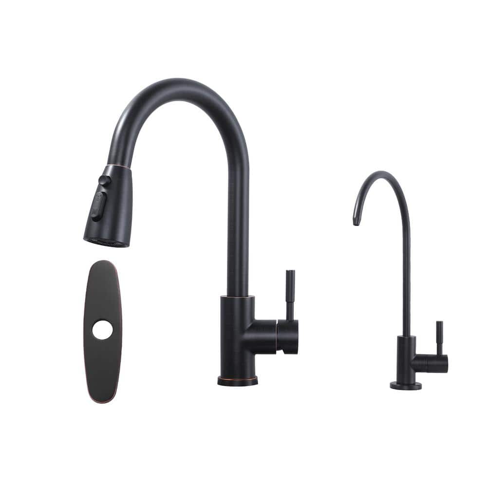 Single Handle Pull Down Sprayer Kitchen Faucet with Drinking Water Faucet in Stainless Steel Oil Rubbed Bronze price history on PriceWatchPro