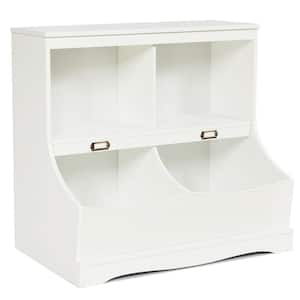 Boyel Living White 3-Drawer Storage Cabinet with Foldable Fabric Storage  Bins HYSN-63921WH - The Home Depot