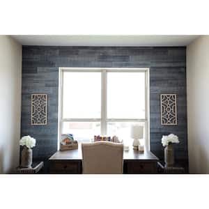 1/8 in. L x 4 in. W x 12-42 in. H Peel and Stick Blue Gray Wooden Decorative Wall Paneling (10 sq. ft./Box)
