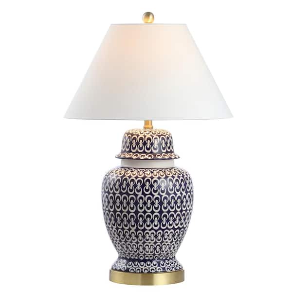 Tegola 28.5 in. Navy Ceramic/Iron Coastal Modern LED Table Lamp