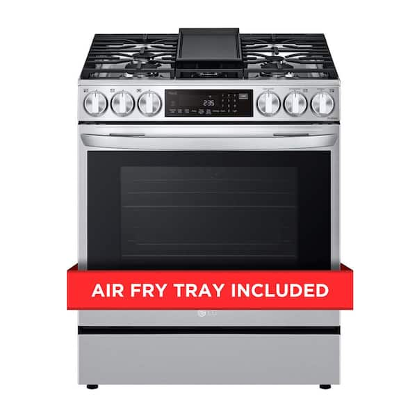 LG 6.3-Cu. ft Smart Probake Convection Instaview GAS Slide-in Range with Air Fry, Stainless Steel