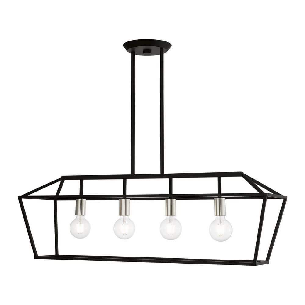 Westridge 4-Light Black Linear Chandelier with Brushed Nickel Accents price history on PriceWatchPro
