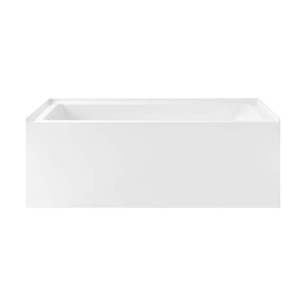 Voltaire 60 x 30 Skirted Left Drain Soaking Apron Bathtub in Glossy White with Integrated Overflow, Drain Included