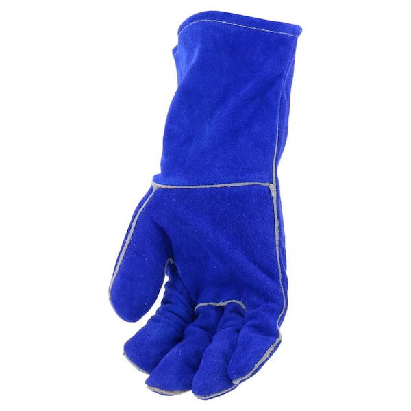 Ironcat Women's Regular Blue Heat Resistant Split Cowhide Leather 