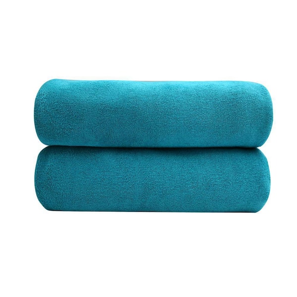Teal Oversized Microfiber Bath Towel (Set of 2)