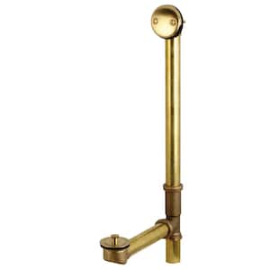 1-1/2 in. Bathtub Waste and Overflow with Lift and Lock Drain 20-Gauge in Brushed Brass