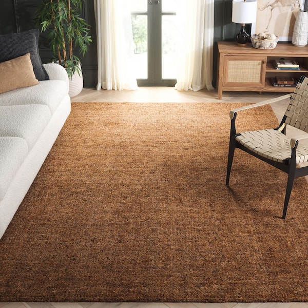 Gabbeh 9 ft. x 12 ft. Gold/Brown Solid Area Rug