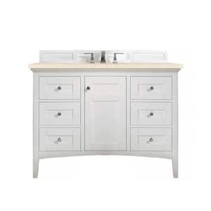 Palisades 48 in. W x 23.5 in. D x 35.3 in. H Bath Vanity in Bright White with Eternal Marfil Quartz Top
