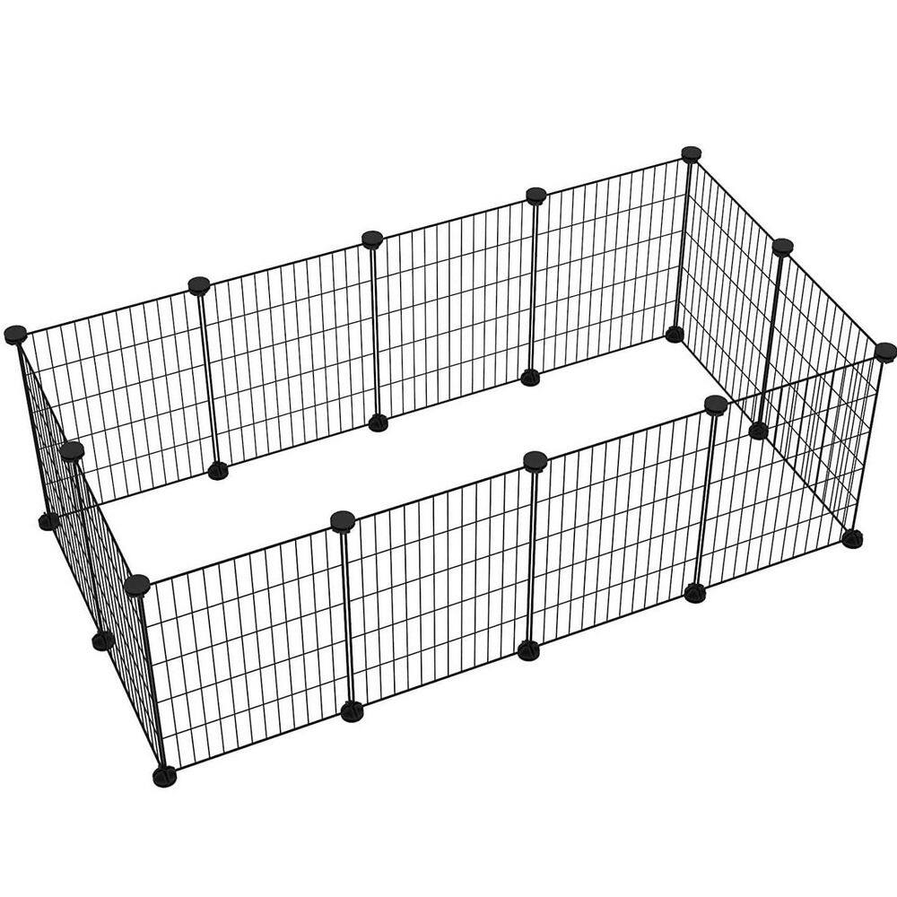 12-Panel Small Animal Exercise Playpen Cage with Customizable DIY Assembly, Upgraded Cable Ties and Non-Slip Mats, Black price history on PriceWatchPro
