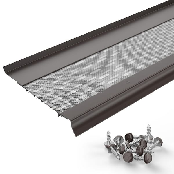 Micromesh [6 in. x 25 ft.] Gutter Guard for 6 in. K-Style and Box Gutters, Aluminum Frame and SS Mesh, Dark Bronze