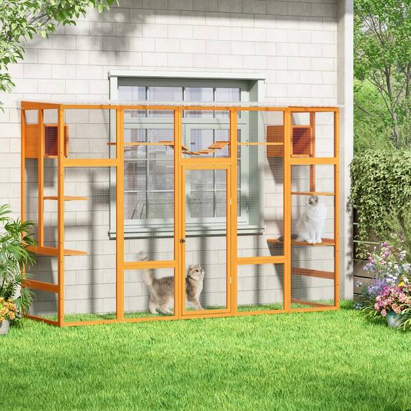COZIWOW Wooden Cat Cage Large Playpen, Catio CW12Y0629-T01 The